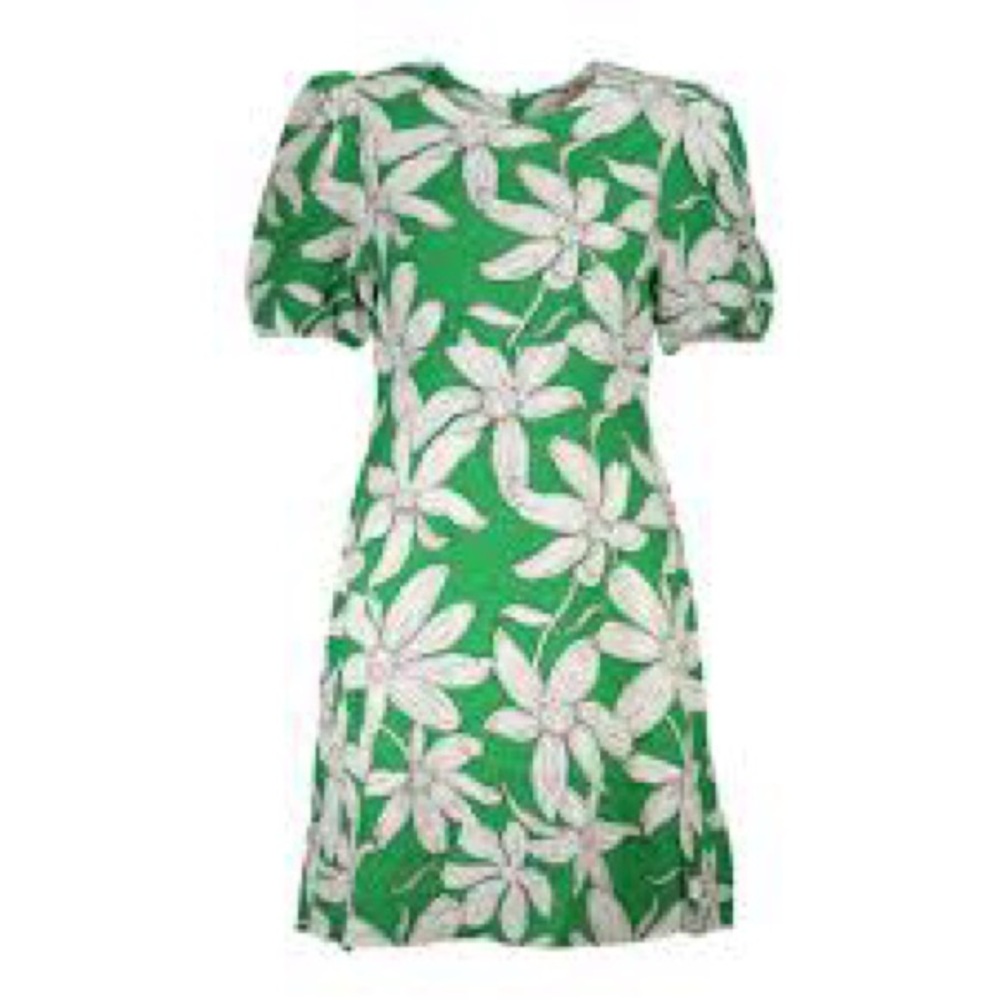 Desigual Green Floral EcoVero Mini Dress Size L - Picture 2 of 10